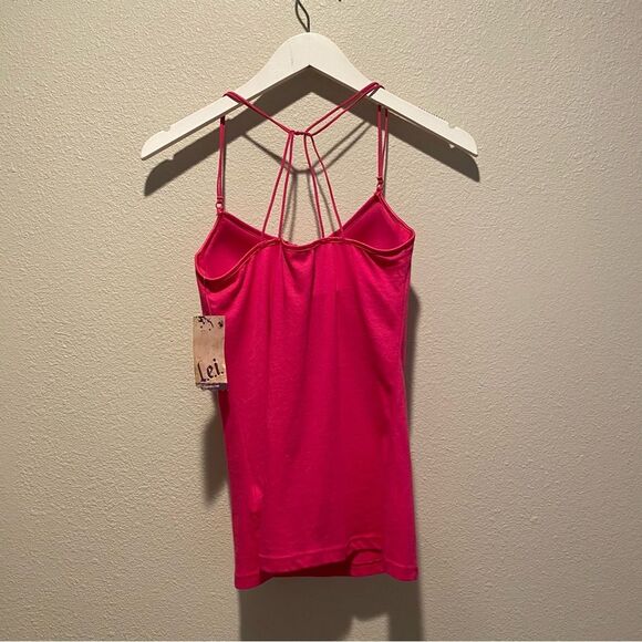 Lei Tank hot pink size medium Strappy padded built in shelf bra size medium - Picture 5 of 9